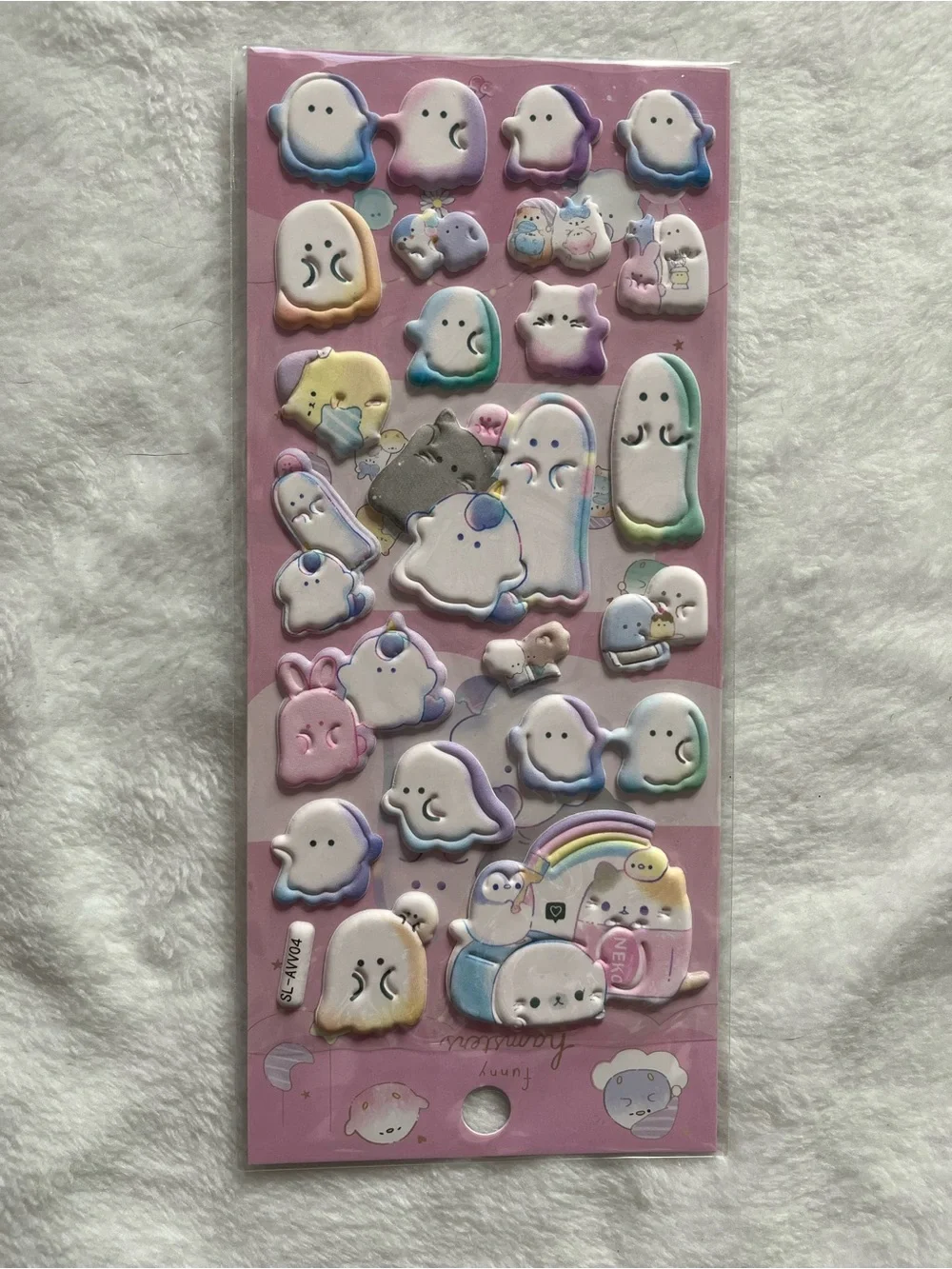 Ghost Cute Pastel Ghost Puffy Sticker Sheets 4 sheet stickers